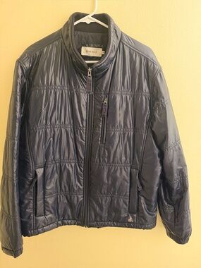 BEAN POLE Men’s Navy Puffer Jacket Full Zip Band Collar XL (40")